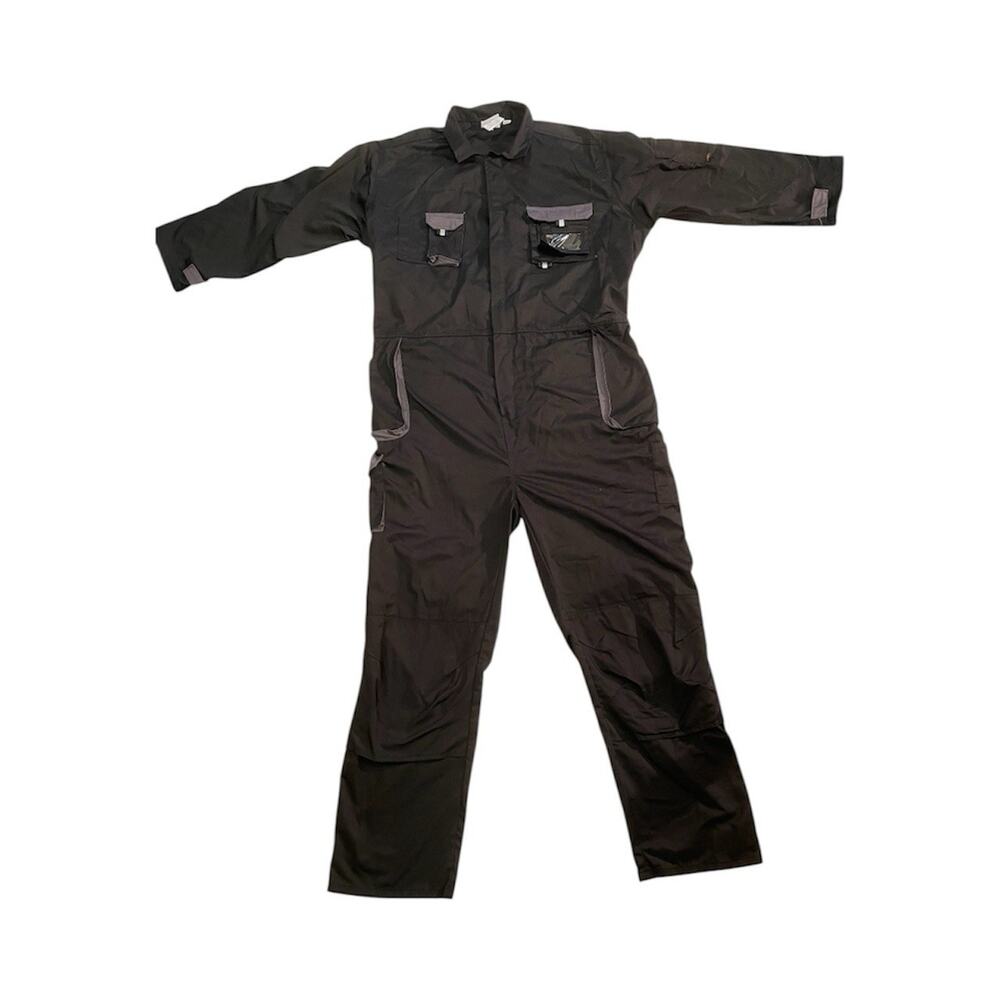 Men Black Coverall Boilersuit Construction Industrial Work Wear Jumpsuit NEW 3XL